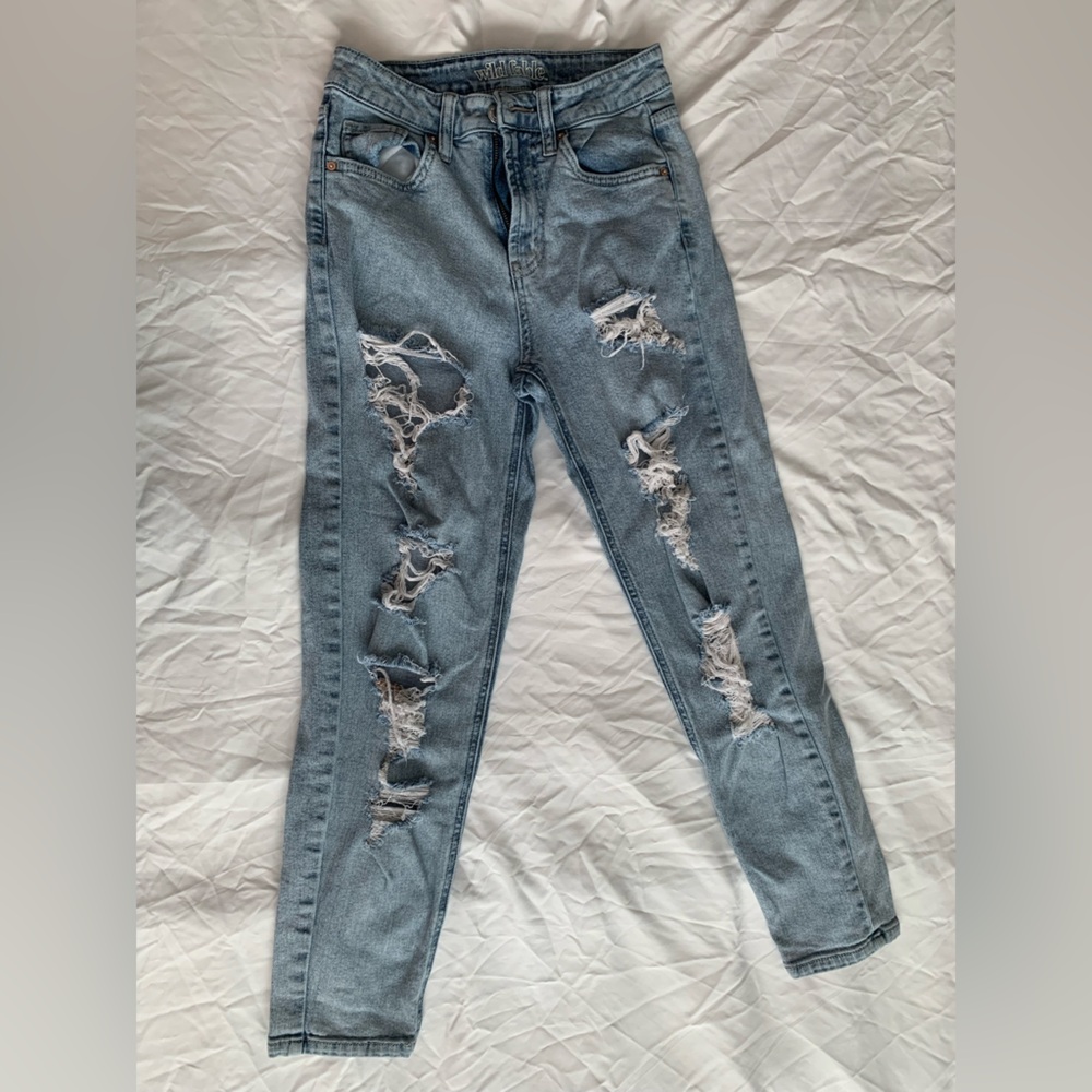 Wild Fable Blue Skinny Jeans Distressed High-Rise